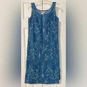 Coldwater creek jean jumper dress woman size P4 denim